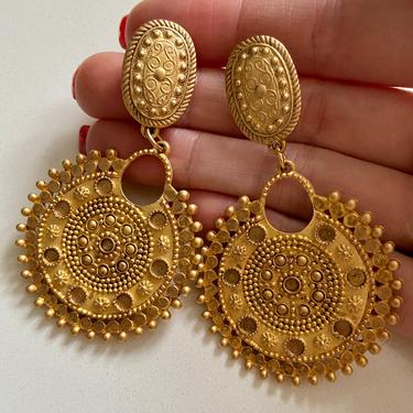 Pretty Golden Byzantine Dangle Earrings