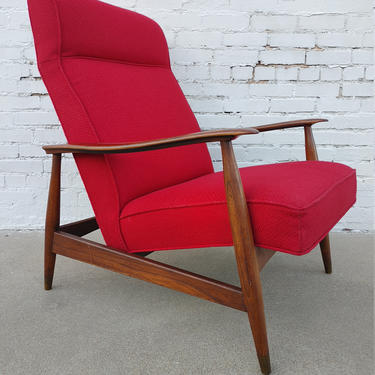 Mid Century Modern Solid Walnut Side Chair 