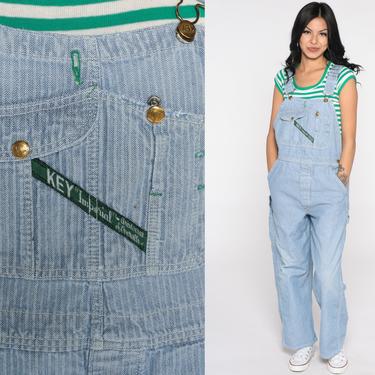 Striped Overalls Denim Pants KEY Imperial 80s Bib | Shop Exile  display picture 1