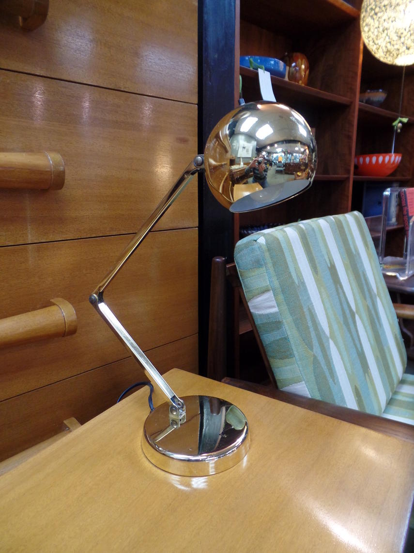 Vintage Gold Colored Eyeball Desk Lamp By Tensor From Peg Leg