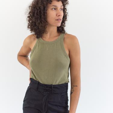 Vintage Olive Green Tank Top | Army Military 40s WW2 Undershirt | S | TGR024 