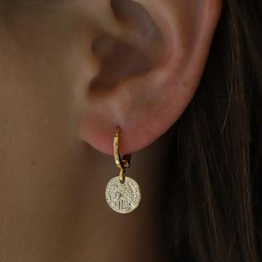 Katie Waltman - Petite Coin Huggie Earrings