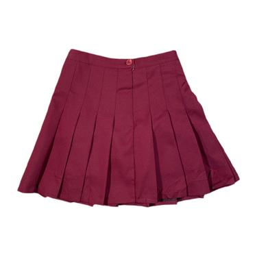 (26) JoyShop Burgundy Pleated Skirt 063021 LM