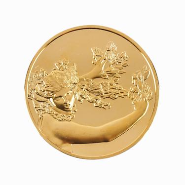 24k Gold Plated Bronze Medal Coin Apollo and Daphne 