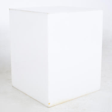 Mid Century Frosted Acrylic Cube Side End Table - mcm 
