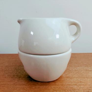 Oneida Russel Wright | Stacking Creamer and Sugar | Iroquois | Linen 