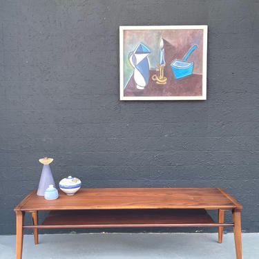 MCM Walnut Coffee Table with Shelf by John Van Koert for Drexel