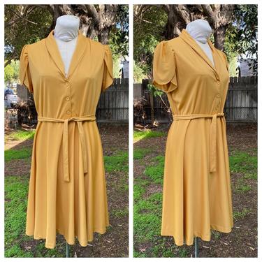 Vintage 1970’s Mustard Yellow Dress 