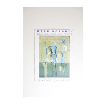 Mark Rothko Original Payne Gallery Exhibition Poster 
