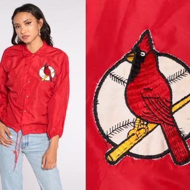 St LOUIS CARDINALS Jacket Baseball Jacket 80s Mlb Coach Jacket Varsity Streetwear Red Sports Snap Up Vintage Letterman Extra Small xs 
