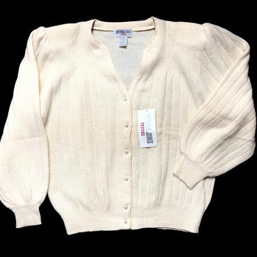 Vintage Ivory Lambswool Angora Rabbits Hair Cable Knit popular Cardigan Sweater L