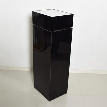 Modern Black Sculptural Pedestal Table Base, Light Stand 