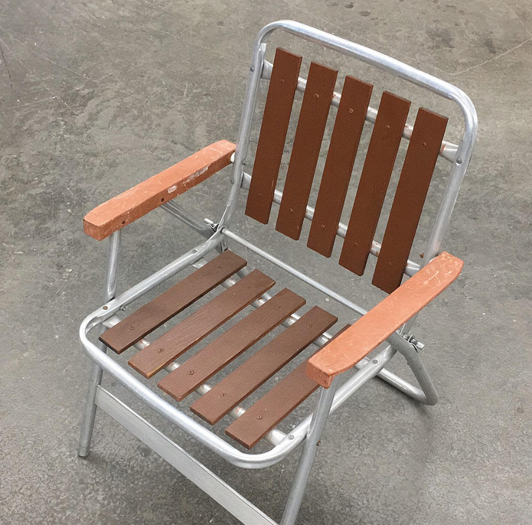 Retro popular Wood slat aluminum Lawn chair