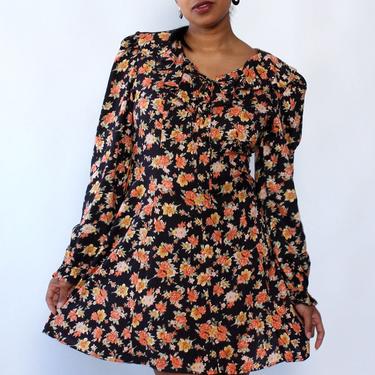 Peachy Floral Mini Dress M/L