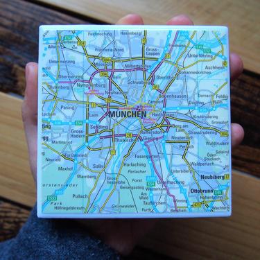 2000 Munich Germany Map Coaster. Germany Gift. Munich Map. Vintage German Décor. Germany Travel Gift. Europe Travel. Munich City Map Munchen 