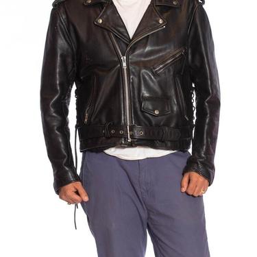 1980S Black Leather Classic Men's Brando Biker Jacket 