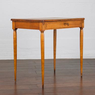 Antique Country French Art Deco Style Maple Petite Writing Desk or Side Table 
