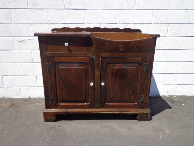 Antique Cabinet Chest Dresser Music Record Stand Buffet Dry Bar