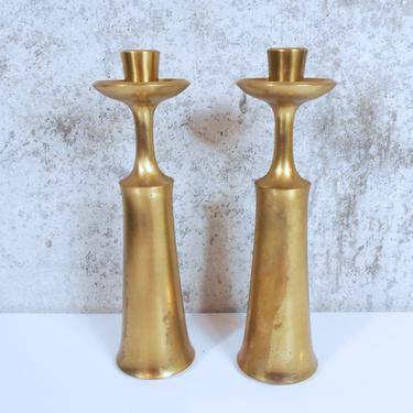 Pair of Dansk Brass Candlesticks / Candle Holders by Jens Quistgaard for Dansk, Denmark 
