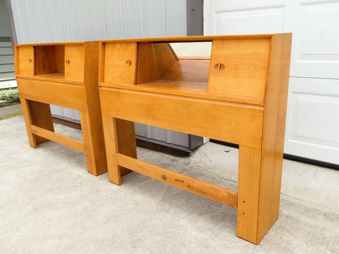 VINTAGE Mid Century HEYWOOD WAKEFIELD TWIN BED HEADBOARD
