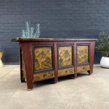 Chinese Hand Painted Credenza Buffet, c.1960’s 