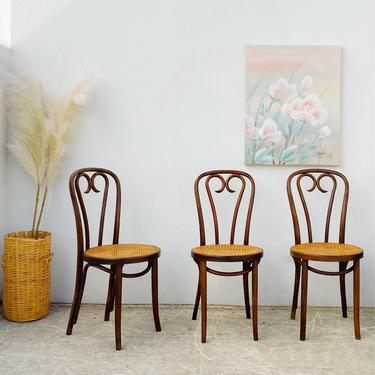 Thonet Style Cane & Wood Bistro Chairs