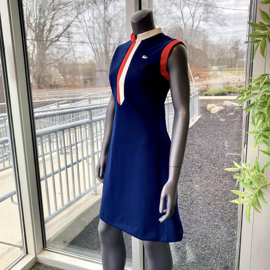 CHEMISE LACOSTE Vintage 70s Belted Tennis Dress - Size Small