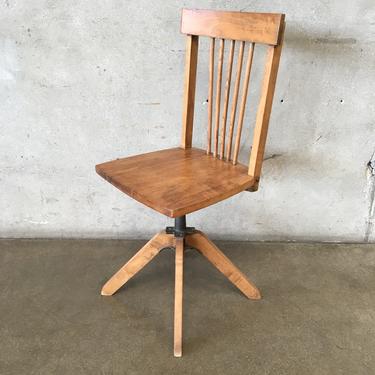 Vintage Secretary Wood & Cast Iron Chair