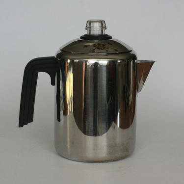 VTG Farberware Coffee Pot 2 4 Cup Stainless Steel & Chrome