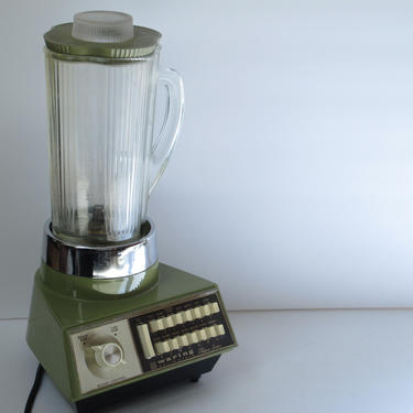 Green Vintage Blender Glass Retro Waring Blender Green Olive Avocado ...