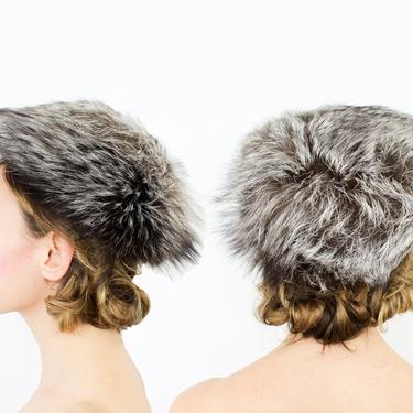 1950s Gray Fur Hat | 50s Raccoon Fur Hat | Sally V 