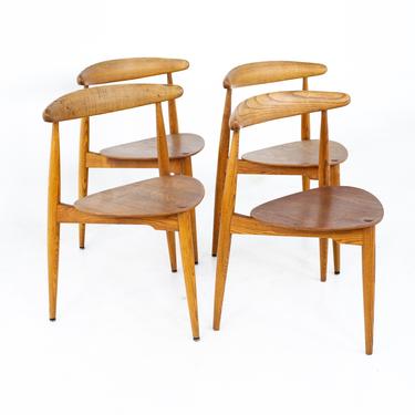 Hans Wegner for Fritz Hansen Mid Century Teak Dining Chairs - Set of 4 - mcm 