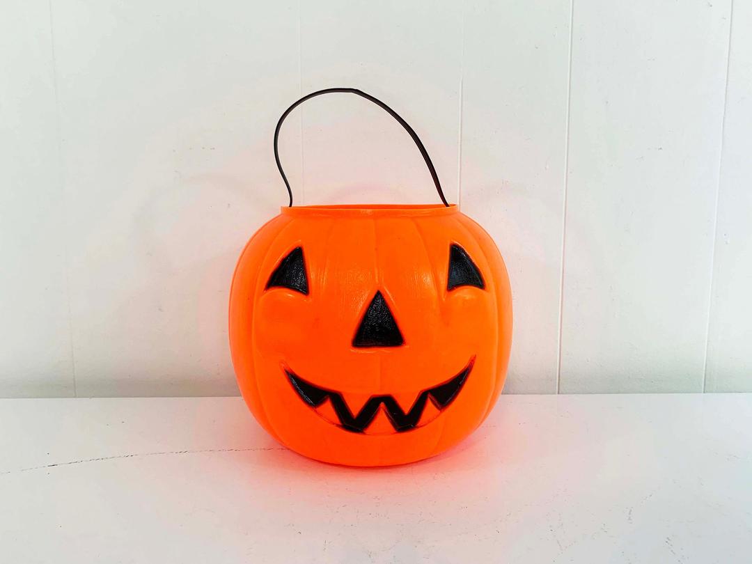 Vintage Empire Plastic Blow Mold Pumpkin Pail Halloween Bucket  Jack-O-Lantern #1