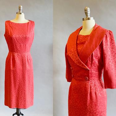 1950s Jerry Gilden Dress Set  / 1950s Party Dress / 1950s Cocktail Dress / Size Small 