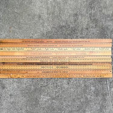 Vintage Lot of 10 Wood Advertising 4’ Rulers 