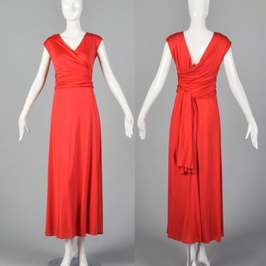 Large 1970s Grecian Maxi Dress Vintage Maxi Dress Grecian Style Gown Wrap Dress Mollie Parnis Medium Dress 