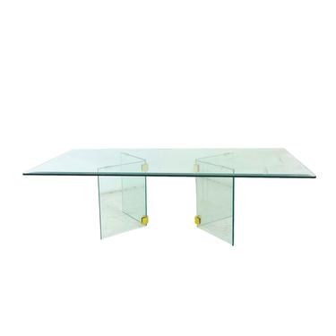 #6010 Pace Collection Brass & Glass Coffee Table