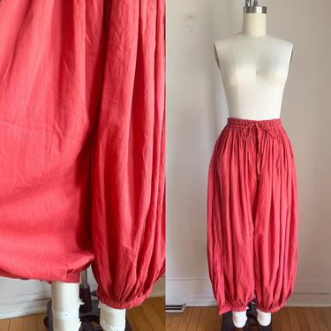 Vintage 1970s Rust Red Indian Cotton Balloon Pants / S/M 