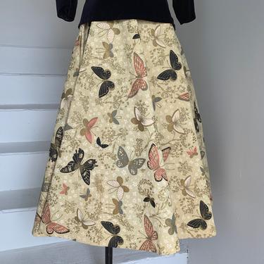 RARE VINTAGE Rattet and Son Paper Circle Skirt 26 Waist Vintage Butterfly Pattern 
