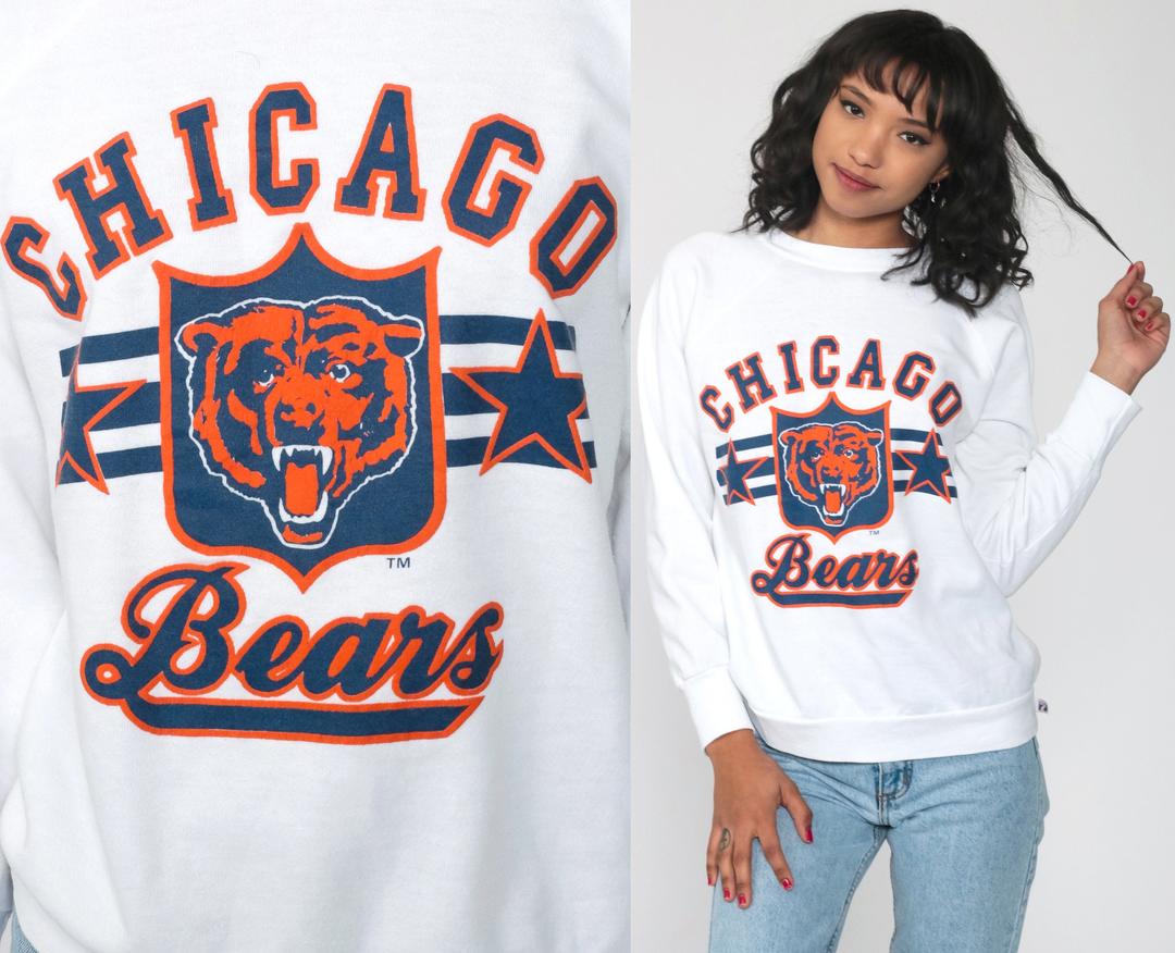 CardiganKing Chicago Bears Sweatshirt / Bears Hoodie / 1980s Chicago Bears NFL Sweatshirt Hoodie Small