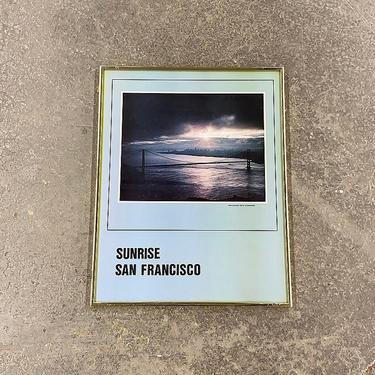 Vintage Sunrise San Francisco Poster 1980s Retro Size 23x18 Contemporary + Golden Gate Bridge + California + M Lachenmyer + Home Wall Decor 