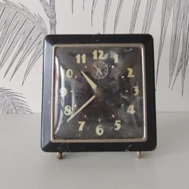 Vintage Clock, Alarm, Westclox, non-working condition, Glow in the Dark numerals, Decorative Purpose only, circa 50's 