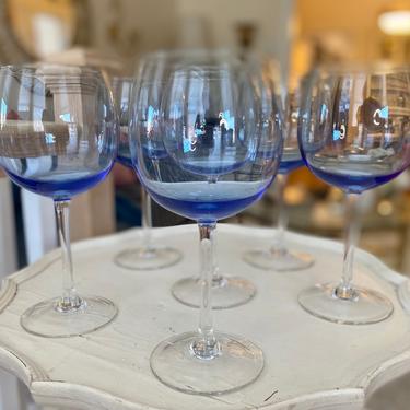 Light Blue Globe Wine Glasses - Set of 6 
