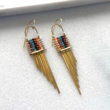 Colorful, Striped Gemstone Earrings