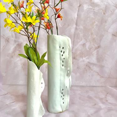 Abstract Pottery Vases, Set 2, Modern Art, New Zealand Artisan, Nola Campbell, Vintage 60s 