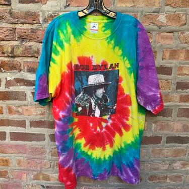 Vintage 90s BOB DYLAN Tie Dye Concert T-Shirt Size Xl Deadstock psychedelic Grateful Dead Jerry Garcia 