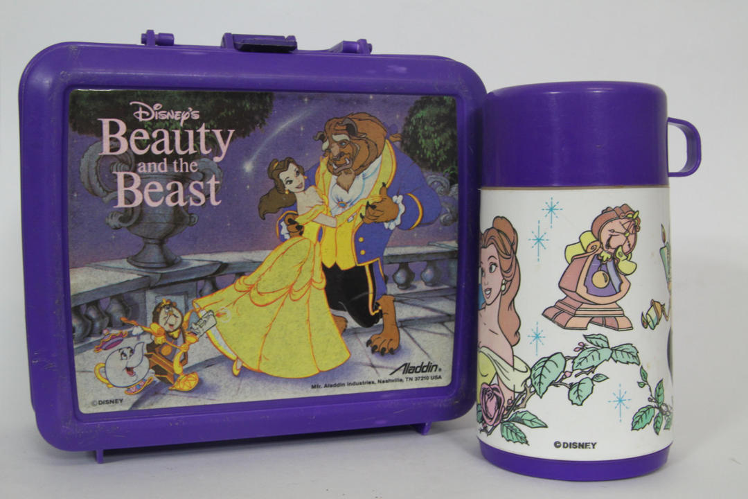 Vintage Disney's Beauty and the Beast Lunchbox Thermos Aladdin