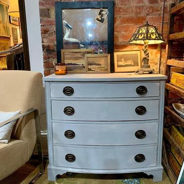 Painted (bluish gray) mahogany 4 drawer dresser