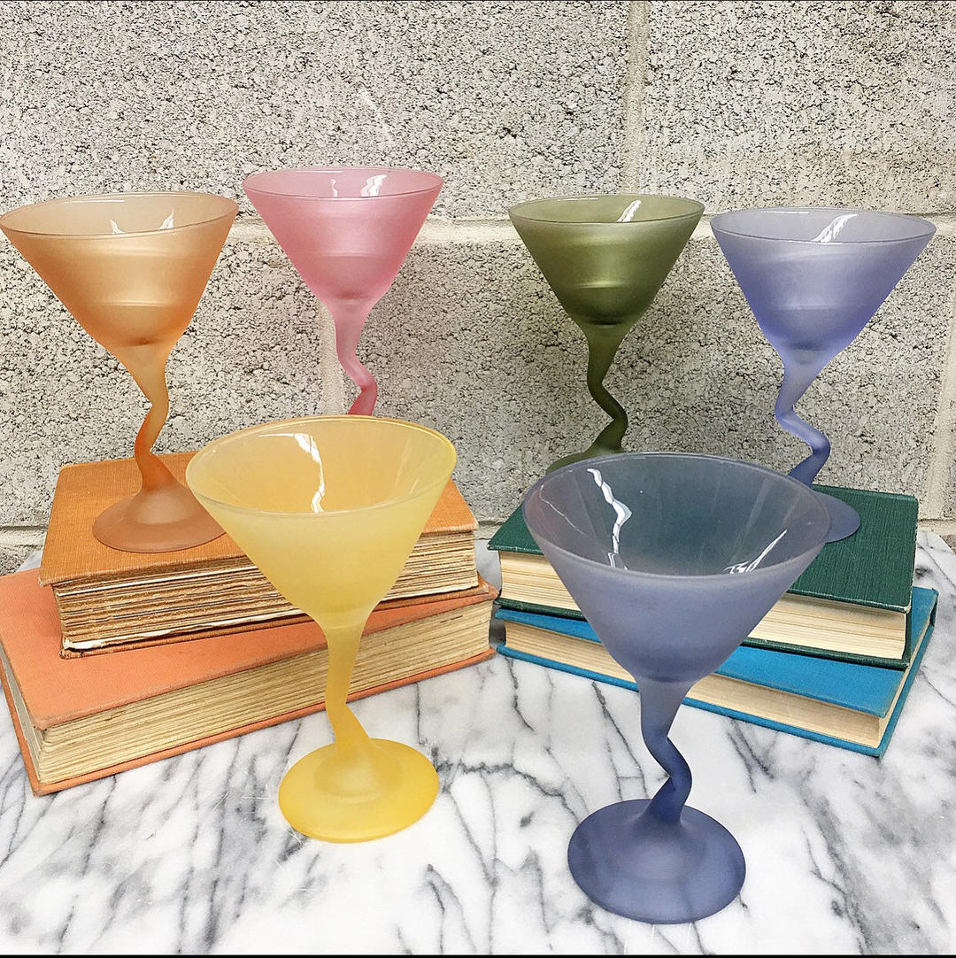 Stemmed Martini Glass - Zig Zag From Tamara Childs Collection