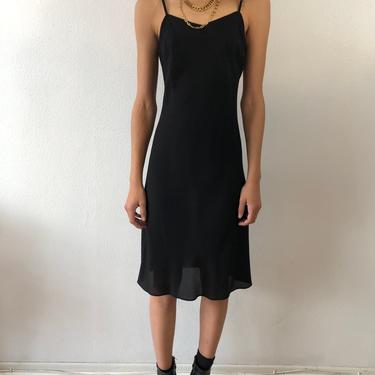 Vintage Kiyoko Takase Black Sheer Rayon Slip Dress 